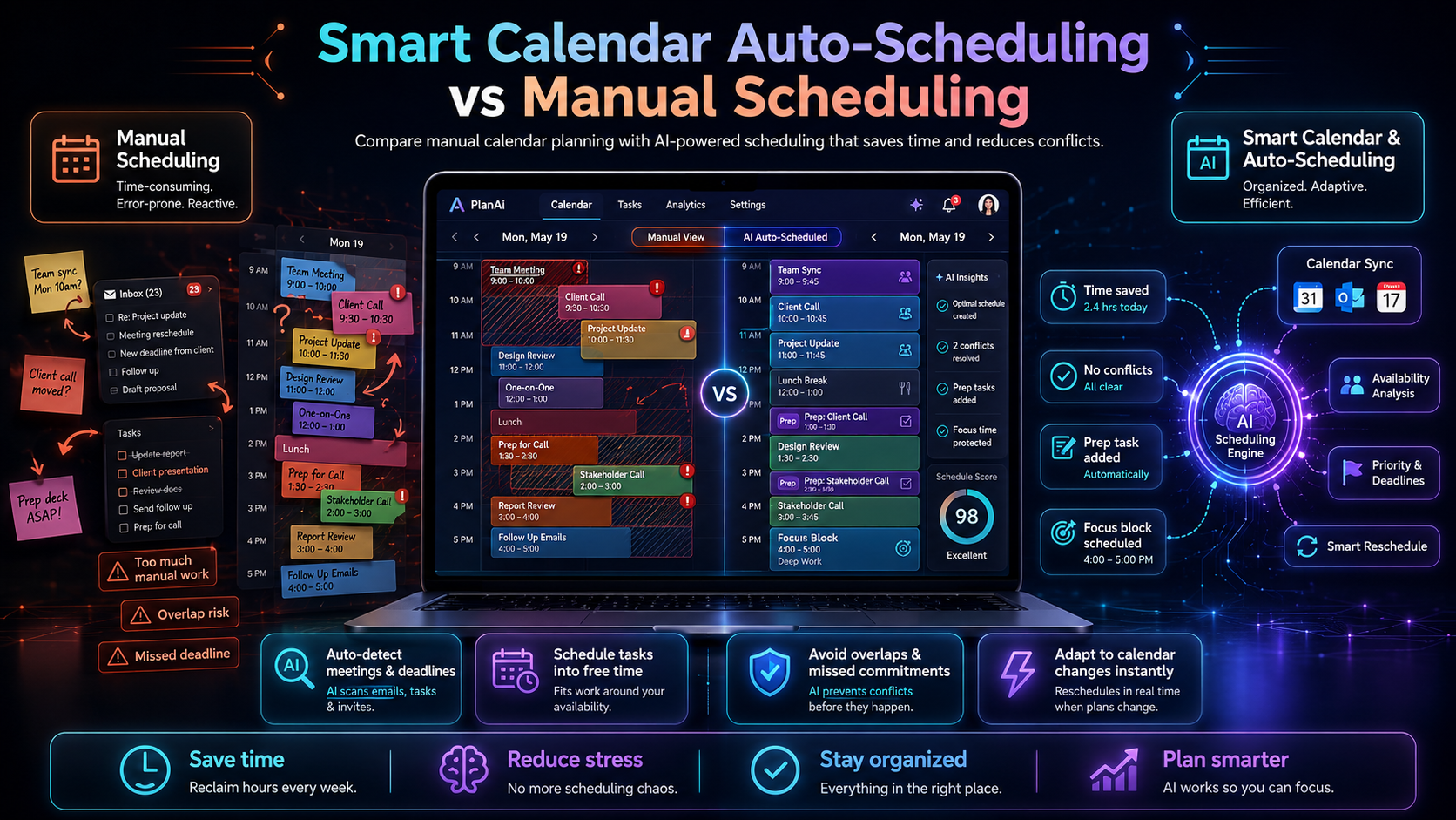 Smart Calendar Auto-Scheduling vs Manual Scheduling